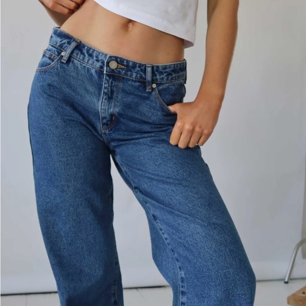 Abrand Women's mid rise baggy Jeans in Blue